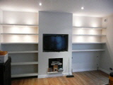 shelves with 

lights