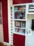 shelves with down lighters